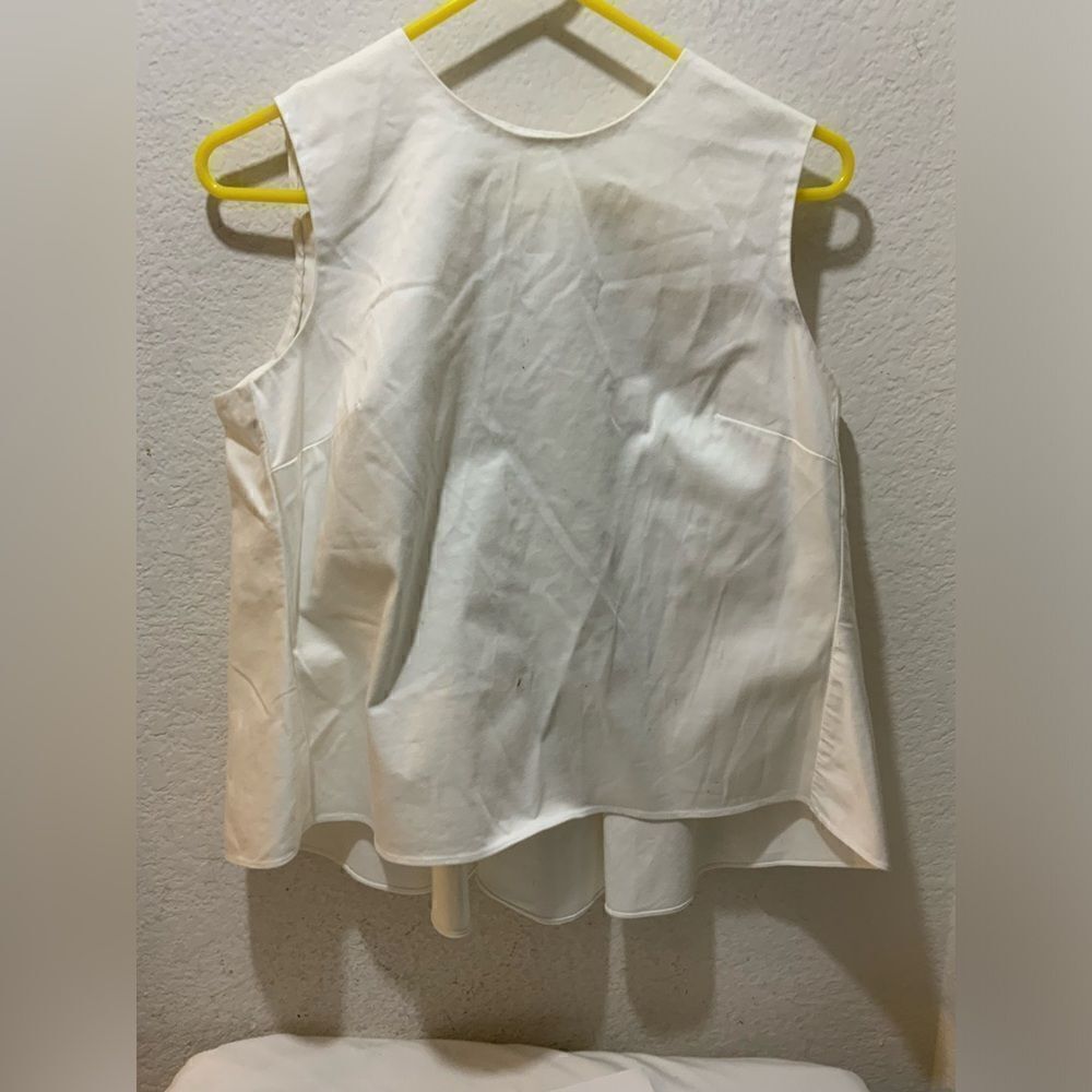 Iris & Ink Top white top size  8 US /12 UK strapless asymmetrical back pleated
